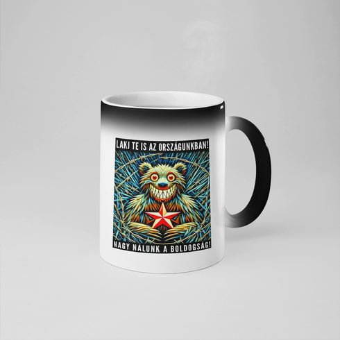 Puzsér - Színváltós bögre - Boldog medve