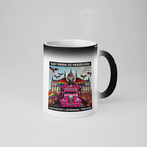 Puzsér - Színváltós bögre - Vigyázat! Látással terjed!